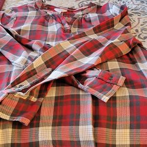 Red, gray and white tunic top. Perfect!